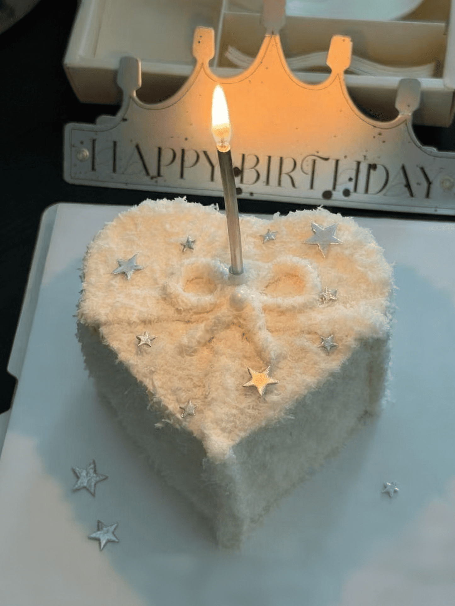 Starlit Coconut Heart Cake