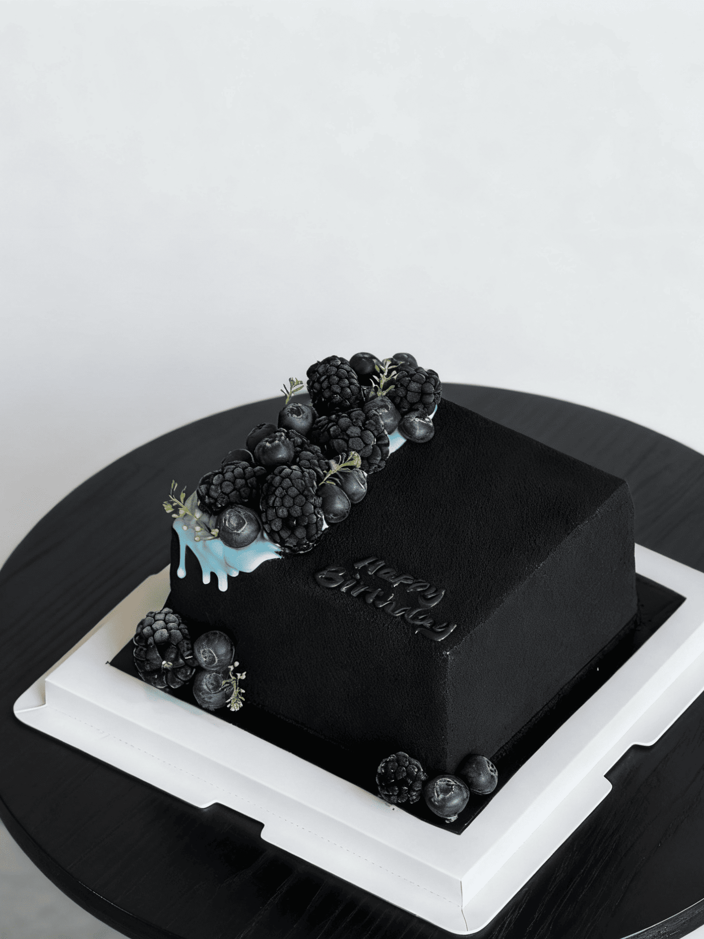 Matte Black Square Cake