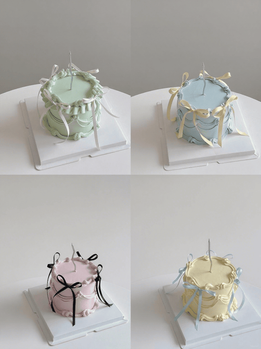 Vintage Ribbon Cake – Retro Cream Bow Cake