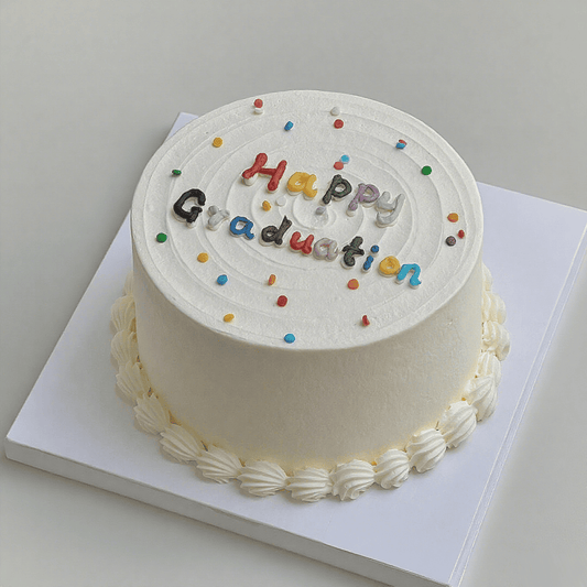 Minimalist Dopamine Graduation Cake