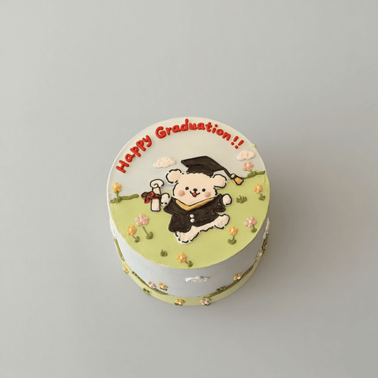 Graduation Garden Bear Cake