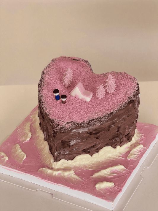 Romantic Island Heart Cake